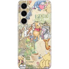 LOTUS GOLD Samsung Galaxy S25 Plus Uyumlu Winnie The Pooh Desenli Şeffaf Telefon Kılıfı