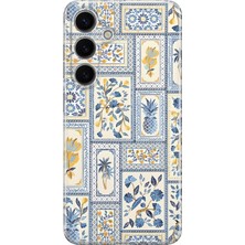 LOTUS GOLD Samsung Galaxy S25 Plus Uyumlu Çiçek Kolaj Desenli Şeffaf Telefon Kılıfı