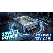Savior 12V 2.1 Amper 25 Watt Metal Kasa  Pano Tipi Smps Trafo