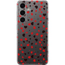 LOTUS GOLD Samsung Galaxy S25 Fe Uyumlu Minik Kalpler Desenli Şeffaf Telefon Kılıfı