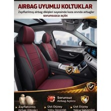 Mevas Favori Bordo Serisi Dacia Dokker İle Uyumlu Tam Set Oto Koltuk Kılıfı Arka Koltuk 2+1