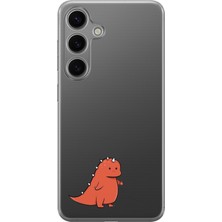 LOTUS GOLD Samsung Galaxy M34 Uyumlu Sevimli Dinozor Desenli Şeffaf Telefon Kılıfı