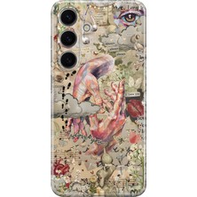 LOTUS GOLD Samsung Galaxy S26 Plus Uyumlu Kolaj Desenli Şeffaf Telefon Kılıfı