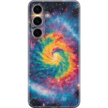 LOTUS GOLD Samsung Galaxy M14 Uyumlu Gökkuşağı Galaksi Desenli Şeffaf Telefon Kılıfı