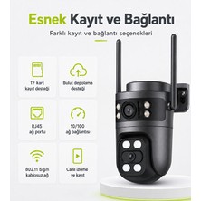 Çift Lens 6 Mp Wi-Fi Güvenlik Kamerası 360° Ptz Insan Takipli Gece Görüşlü Çif