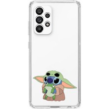 LOTUS GOLD Samsung Galaxy A13 Uyumlu Baby Yoda Stitch Desenli Şeffaf Telefon Kılıfı
