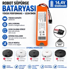 İnfostar Roborock Qrevo Curvx (QRCX02-00) Uyumlu Robot Süpürge Bataryası 14.4V 6500MAH Li-Ion