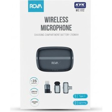 Rova MC102 Wireless Kablosuz Yaka Mikrofonu - Type C / Lightning Uyumlu
