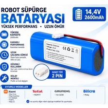 İnfostar Arçelik Imperium Robo Rs 3221 Uyumlu Robot Süpürge Pili 14,4V 2600MAH