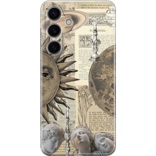 LOTUS GOLD Samsung Galaxy S26 Plus Uyumlu Güneş ve Ay Desenli Şeffaf Telefon Kılıfı