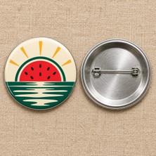 FikArt Karpuz Güneşi | Filistin Temalı 58 mm Iğneli Rozet