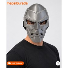 Alisa 3D Gri Giyilebilen Maske, Dr Doom Maskesi,