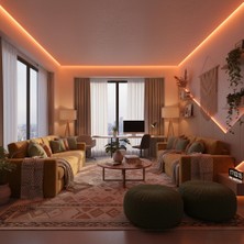 Eco Lounge 1 Adet 25 Metre Cata Ct 4597 Dış Mekan 240 Ledli 220V Şerit LED Amber Işık