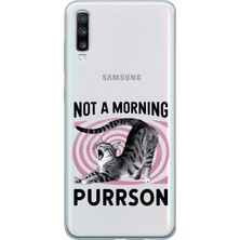 LOTUS GOLD Samsung Galaxy A70 Uyumlu Not A Morning  Desenli Şeffaf Telefon Kılıfı