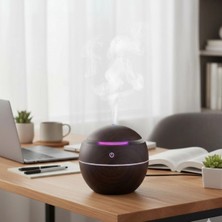 Eco Lounge Küre Model Akasya Renk Hava Nemlendirici – Ultrasonik Soğuk Buhar Makinesi, LED Işıklı Masaüstü Oda Nemlendirici