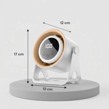 Eco Lounge 6 Kademeli Şarjlı Masaüstü Fan – Dijital LED Ekranlı, Oynar Başlıklı, LED Işıklı, Askılı ve Duvara Monte Edilebilir Fan K6 BX40