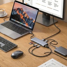 Eco Lounge 8in1 Type-C Çoklayıcı Hub Hdmı 4K USB 3.0 Sd Tf Kart RJ45 Ethernet Dönüştürücü Adaptör BX40