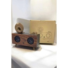 Eco Lounge Bluetooth Hoparlör Ahşap Klasik Retro Gramofon Bluetooth Müzik Kutusu