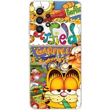 LOTUS GOLD Samsung Galaxy A32 Uyumlu Garfield Desenli Şeffaf Telefon Kılıfı