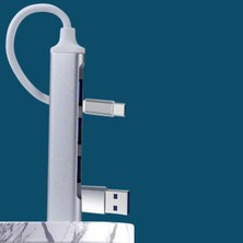 Eco Lounge 4 Port&amp;apos;lu Bağlantı Istasyonu Ultra Ince USB Bölücü Type-C Tipi Çoklu Arayüz Adaptörü Multi USB Çoklayıcı BX40