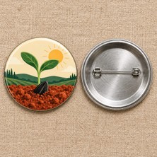 FikArt Karpuz Çekirdeği | Filistin Temalı 58 mm Iğneli Rozet