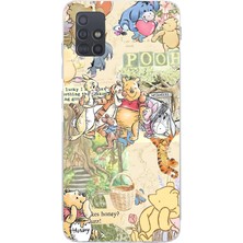 LOTUS GOLD Samsung Galaxy A51 Uyumlu Winnie The Pooh Desenli Şeffaf Telefon Kılıfı