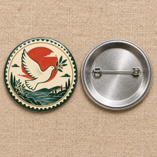 FikArt Barışın Postası | Filistin Temalı 58 mm Iğneli Rozet