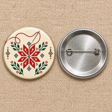 FikArt Iplik Iplik Hafıza | Filistin Temalı 58 mm Iğneli Rozet