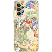 LOTUS GOLD Samsung Galaxy A72 Uyumlu Winnie The Pooh Desenli Şeffaf Telefon Kılıfı