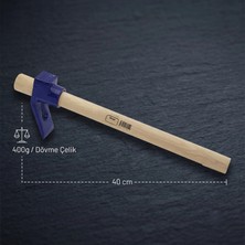 Eco Lounge Ahşap Saplı Dövme Çelik Keser - Boyalı Sap - 400 Gram
