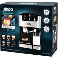 Eco Lounge Siyah - Krom Espresso Kahve Makinesi 6 Farklı Kahve 1.5lt Su Hazne - 500ML Süt Hazne 1350W SCM-2995 BX40