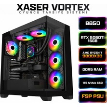 Xaser Vortex X190 Ryzen 7 9800X3D 16GB Ddr5 Ram 1tb M.2 Nvme SSD 16GB RTX5060TI Sıvı Soğutmalı Oyuncu Bilgisayarı