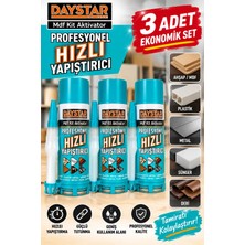 Ellante Daystar Profesyonel Hızlı Yapıştırıcı Mdf Kit Aktivatör 3’lü Ekonomik Set – Ahşap, Plastik, Metal, Sünger ve Deri Uyumlu