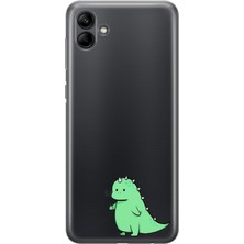 LOTUS GOLD Samsung Galaxy A07 Uyumlu Sevimli Dinozor Desenli Şeffaf Telefon Kılıfı