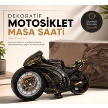 Eco Lounge Motosiklet Tasarımlı Masa Saati - Dekoratif Hediyelik - Dayanıklı Malzeme
