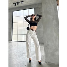 Nido Moda Beli Kemerli Keten Pantolon
