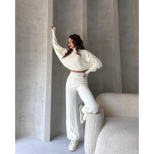 Nido Moda Balıkçı Crop Kazak ve Pantolon Triko Takım