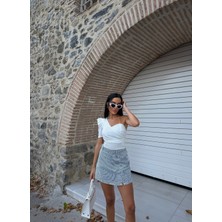 Nido Moda Tek Omuz Prenses Kol Crep Bluz