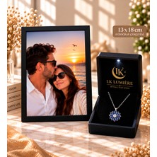 LK Lumiere Kişiye Özel Fotoğraflı 13×18 Çerçeve & 925 Ayar Sertifikalı Gümüş Kolye Hediye Seti
