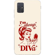 LOTUS GOLD Samsung Galaxy M51 Uyumlu Diva Desenli Şeffaf Telefon Kılıfı