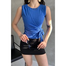 Nido Moda Askılı Önü Kruvaze Bağlamalı Bluz