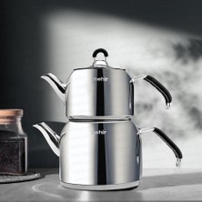 Nehir Çelik Çaydanlık Takımı Seti Modern Mini