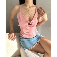Nido Moda Ip Askılı Fiyonk Detaylı Crep Bluz