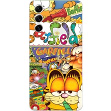 LOTUS GOLD Samsung Galaxy S21 Uyumlu Garfield Desenli Şeffaf Telefon Kılıfı