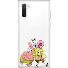 LOTUS GOLD Samsung Galaxy Note 10 Uyumlu Sünger Bob Desenli Şeffaf Telefon Kılıfı