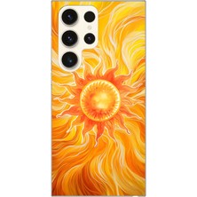 LOTUS GOLD Samsung Galaxy S22 Ultra Uyumlu Güneş Desenli Şeffaf Telefon Kılıfı