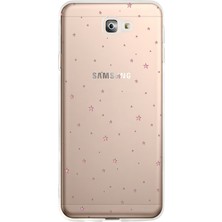 LOTUS GOLD Samsung Galaxy J7 Prime Uyumlu Minik Yıldızlar Desenli Şeffaf Telefon Kılıfı