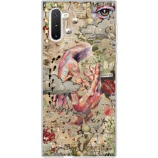 LOTUS GOLD Samsung Galaxy Note 10 Uyumlu Kolaj Desenli Şeffaf Telefon Kılıfı