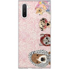 LOTUS GOLD Samsung Galaxy Note 10 Uyumlu Sevimli Köpekler Desenli Şeffaf Telefon Kılıfı