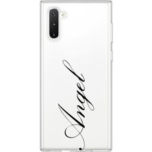 LOTUS GOLD Samsung Galaxy Note 10 Uyumlu Angel Desenli Şeffaf Telefon Kılıfı
